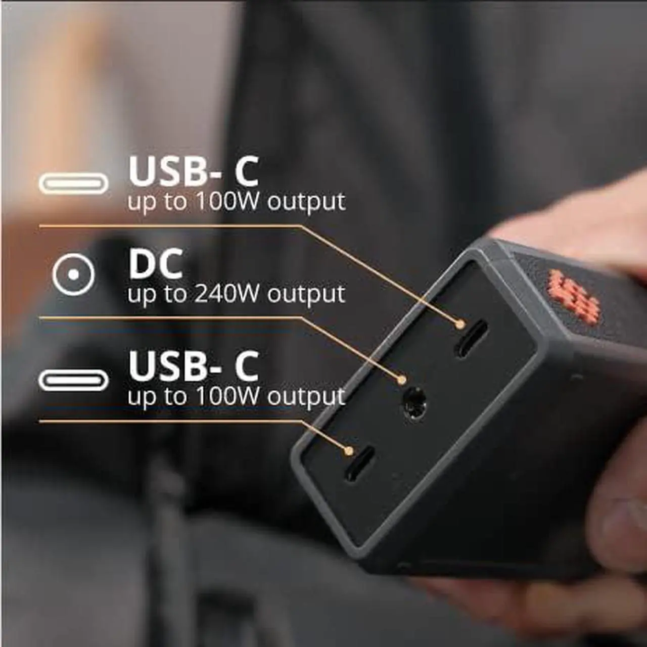 Alt view image 4 of 5 - GaN Charger for Laptop, DC 20V and Two USB C PD3.0 240W 230W 200W 180W 170W Gaming Laptop AC Adapter Compatible with    HP Razer  Acer (Without DC Adapter)