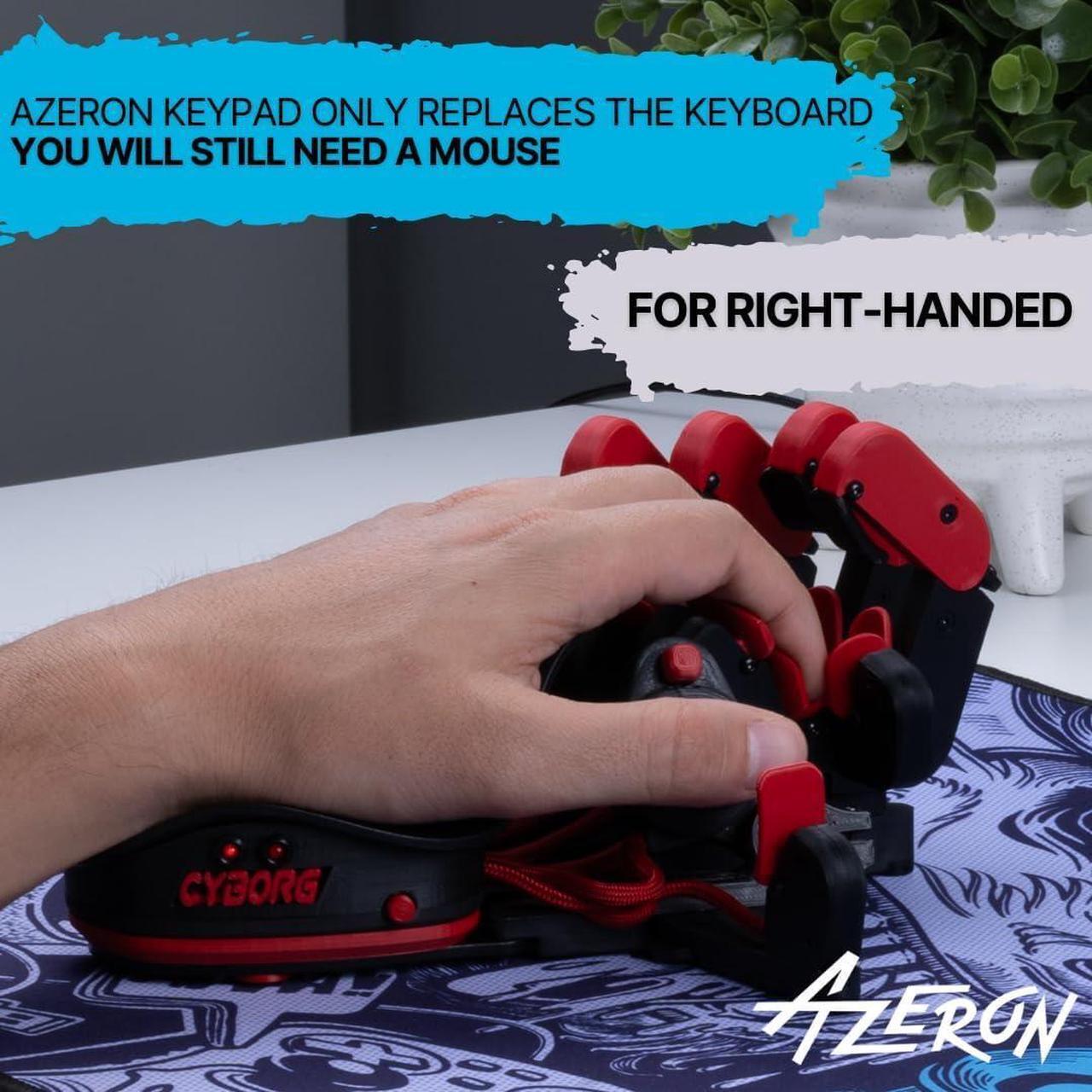 Alt view image 2 of 5 - Cyborg Gaming Keypad  Programmable One Handed Gaming Keyboard for PC Gaming  with Analog Thumbstick and 29 Programmable Keys  3D Printed Customized Keypad  for Righties (Red)