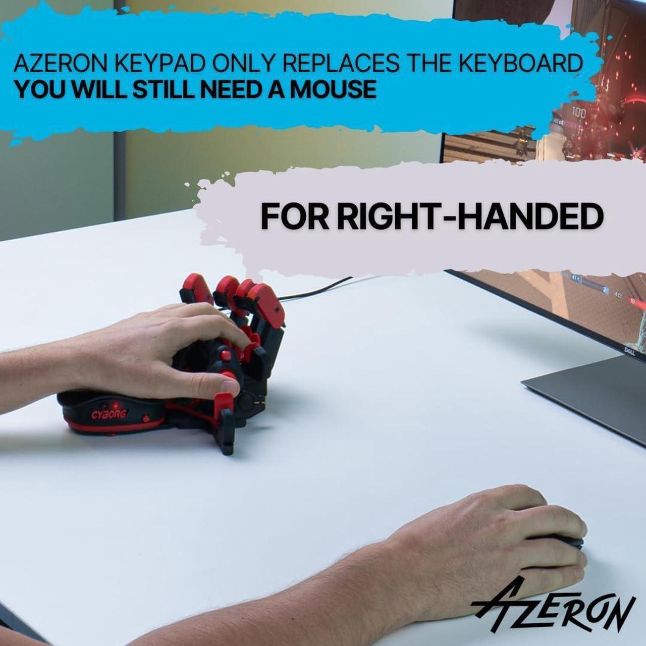 Alt view image 5 of 5 - Cyborg Gaming Keypad  Programmable One Handed Gaming Keyboard for PC Gaming  with Analog Thumbstick and 29 Programmable Keys  3D Printed Customized Keypad  for Righties (Red)