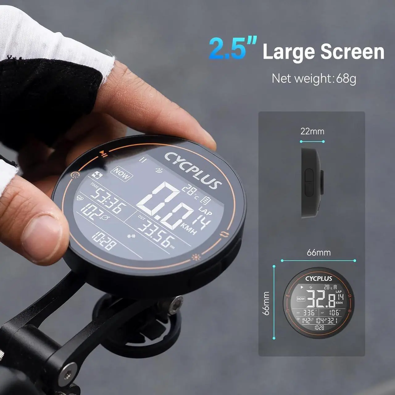 Alt view image 2 of 7 - GPS Bike Computer, Wireless Cycling Computer, ANT+ Bluetooth Bicycle Computer Mini Speedometer Odometer Waterproof MTB Tracker, Rechargeable with 2.5 Inch Screen for Bikers Outdoor Cycling