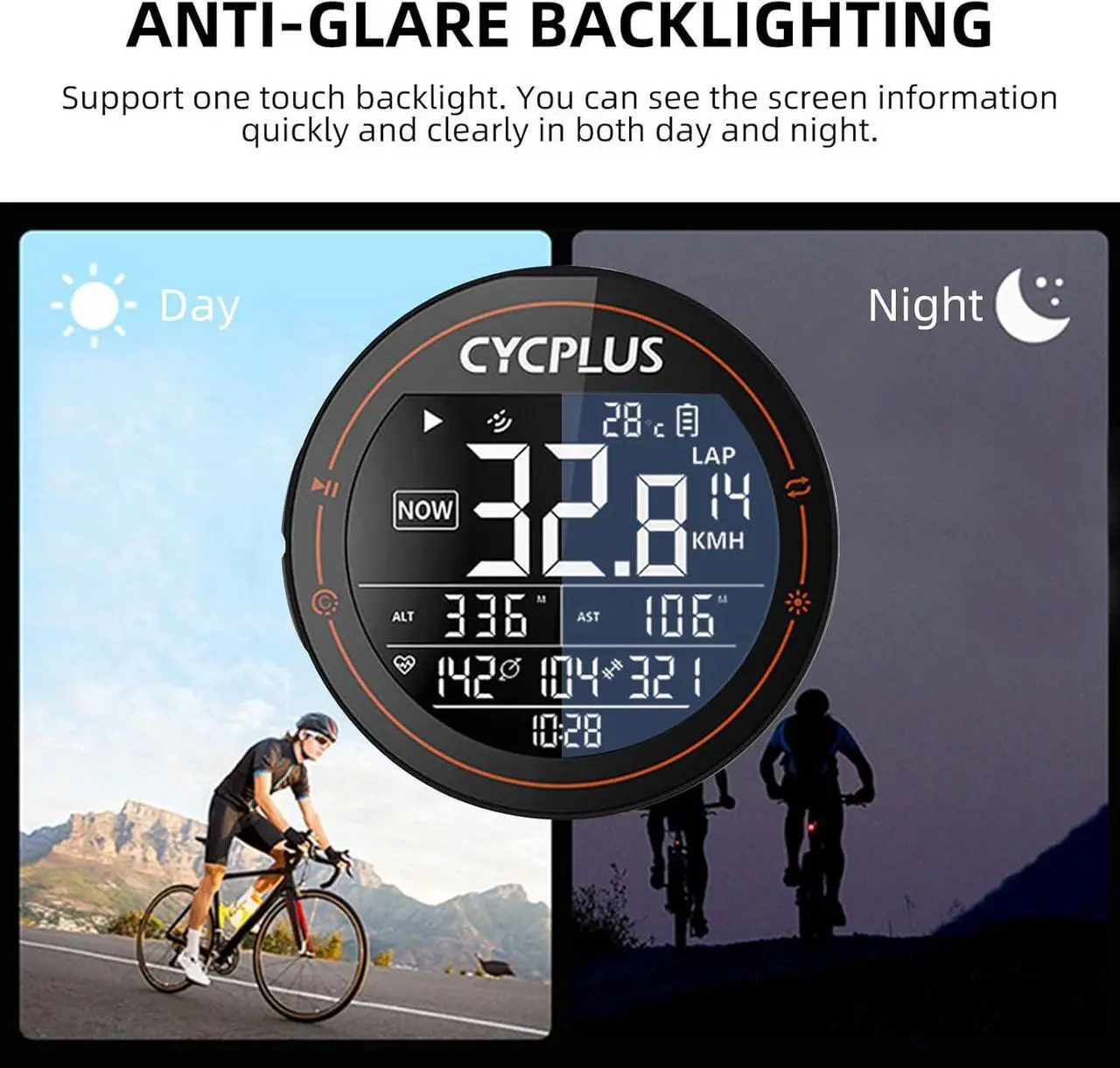 Alt view image 3 of 7 - Bike Computer Wireless GPS Accurate Bike Speedometer with Bluetooth Mini Cycling Computer IPX6 Waterproof ANT+ Bicycle Odometer with Automatic Backlight 2.5" LCD Screen and Larger Battery