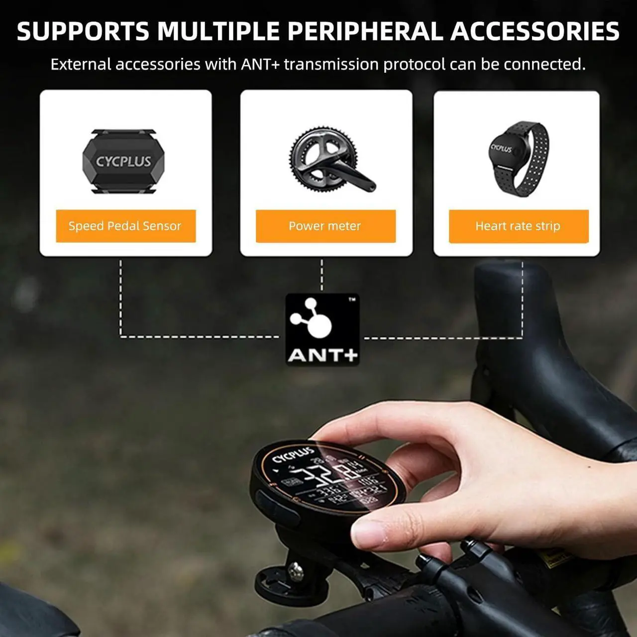Alt view image 4 of 7 - Bike Computer Wireless GPS Accurate Bike Speedometer with Bluetooth Mini Cycling Computer IPX6 Waterproof ANT+ Bicycle Odometer with Automatic Backlight 2.5" LCD Screen and Larger Battery