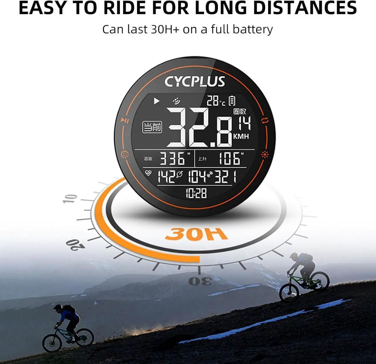 Alt view image 5 of 7 - Bike Computer Wireless GPS Accurate Bike Speedometer with Bluetooth Mini Cycling Computer IPX6 Waterproof ANT+ Bicycle Odometer with Automatic Backlight 2.5" LCD Screen and Larger Battery
