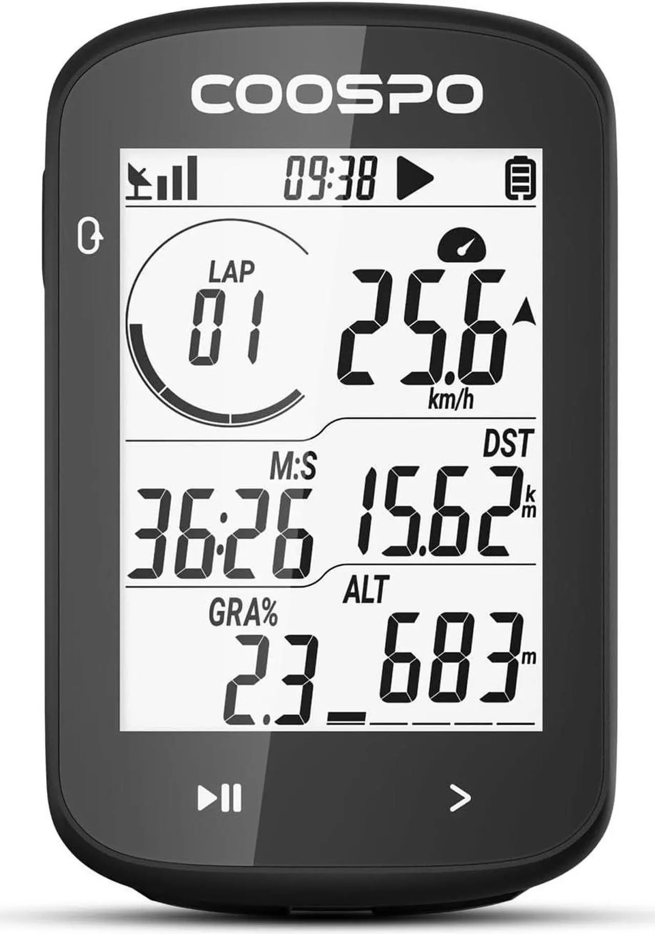 Main image of GPS Bike Computer CS300, Wireless Cycling Computer with 2.6 LCD Screen, Bluetooth5.0 ANT+ Bicycle Speedometer Odometer with Customize Display, Auto-Backlight & 40H Long Battery Life