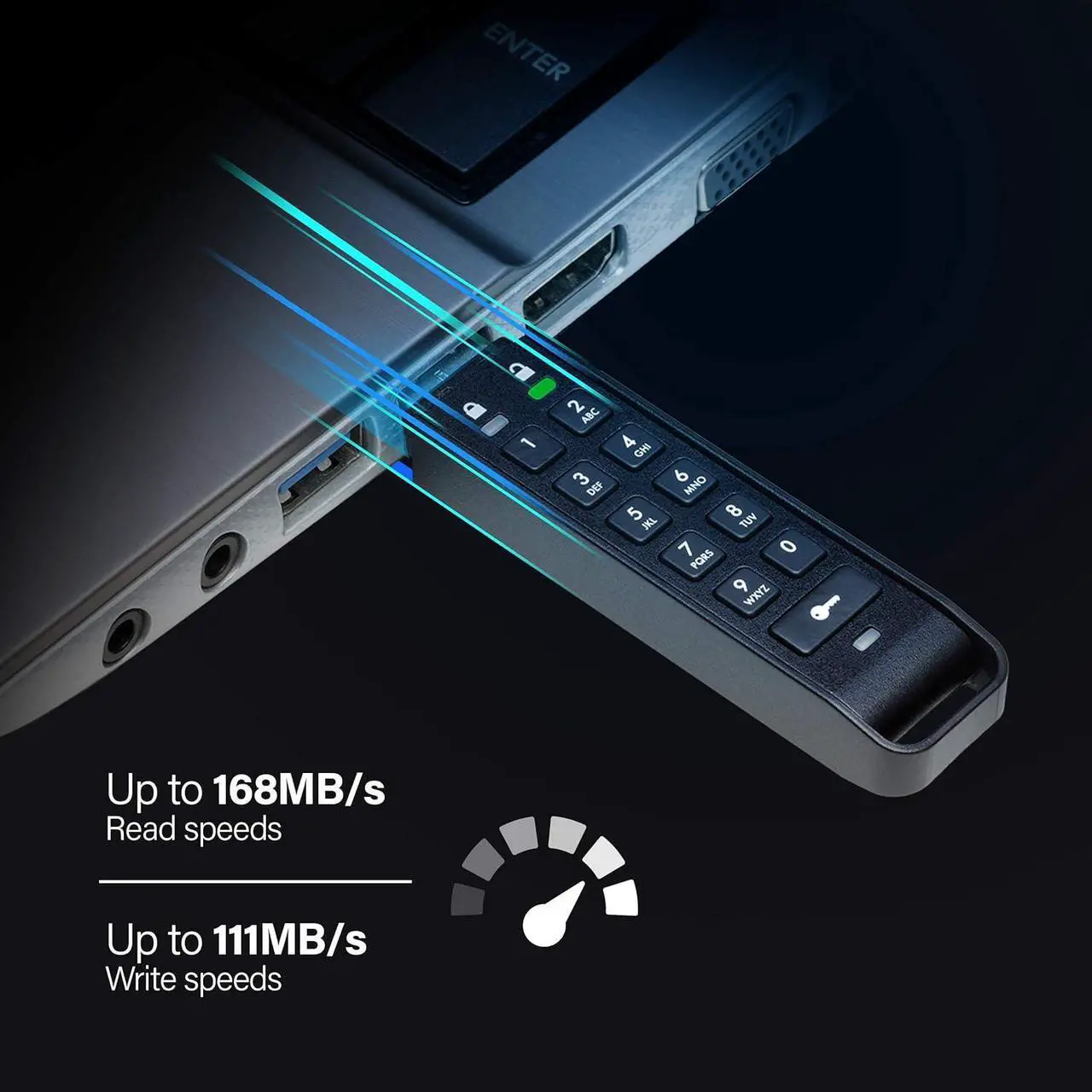 Alt view image 2 of 5 - datAshur Personal2 16 GB | Secure Flash Drive | Password Protected | Portable | Military Grade Hardware Encryption