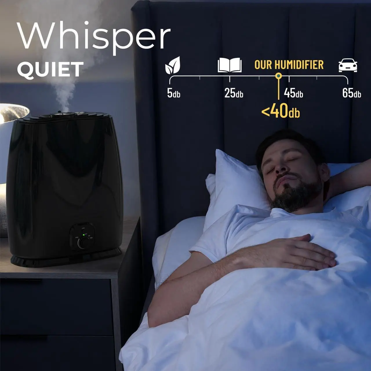 Alt view image 3 of 7 - Comfort Cool Mist Humidifiers for Bedroom 6L - Humidifier Large Room No-Filter, Quiet Air Humidifier for Plants, Baby, Allergies, Dry Skin, Congestion, 50 Hr Run Time, Easy Clean