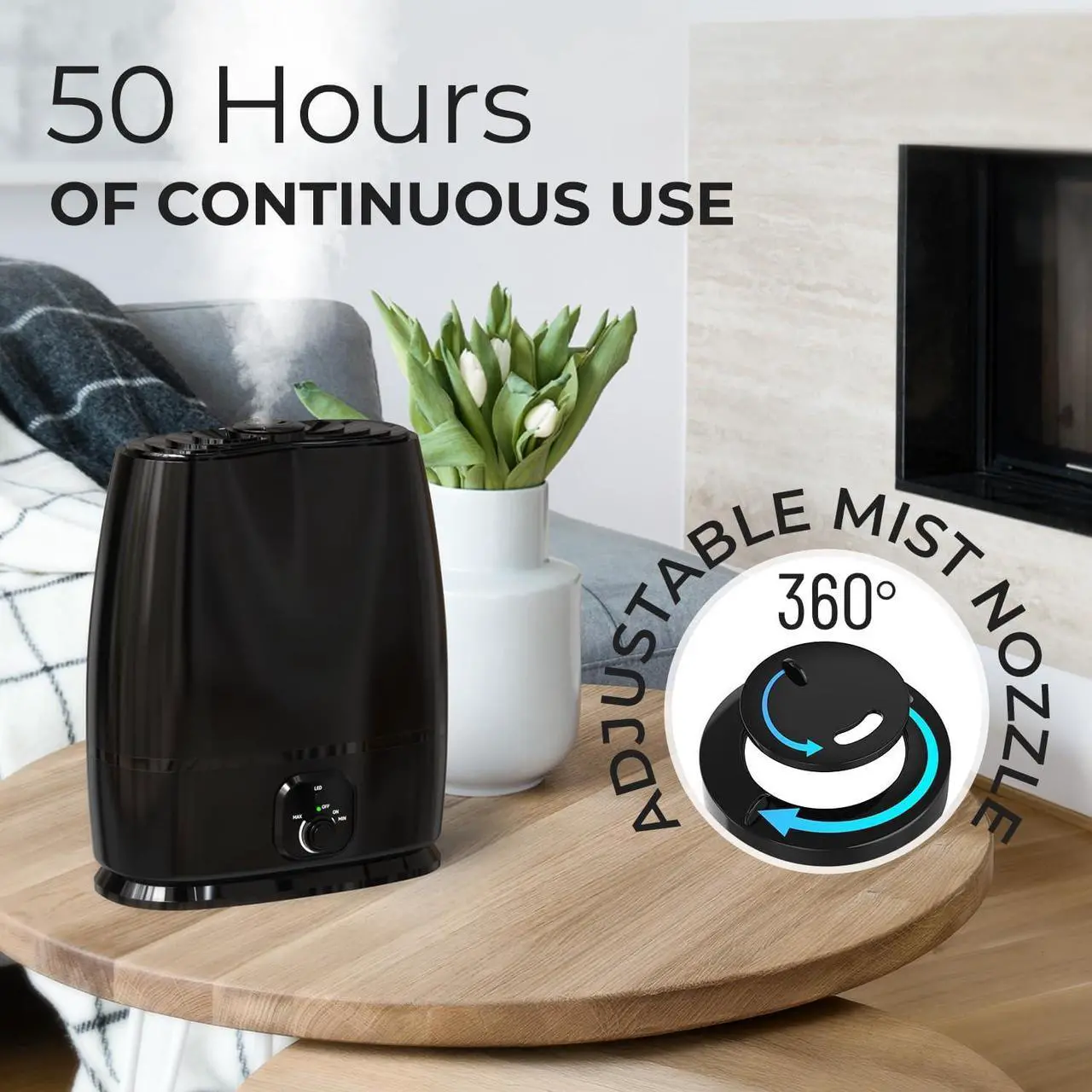 Alt view image 5 of 7 - Comfort Cool Mist Humidifiers for Bedroom 6L - Humidifier Large Room No-Filter, Quiet Air Humidifier for Plants, Baby, Allergies, Dry Skin, Congestion, 50 Hr Run Time, Easy Clean