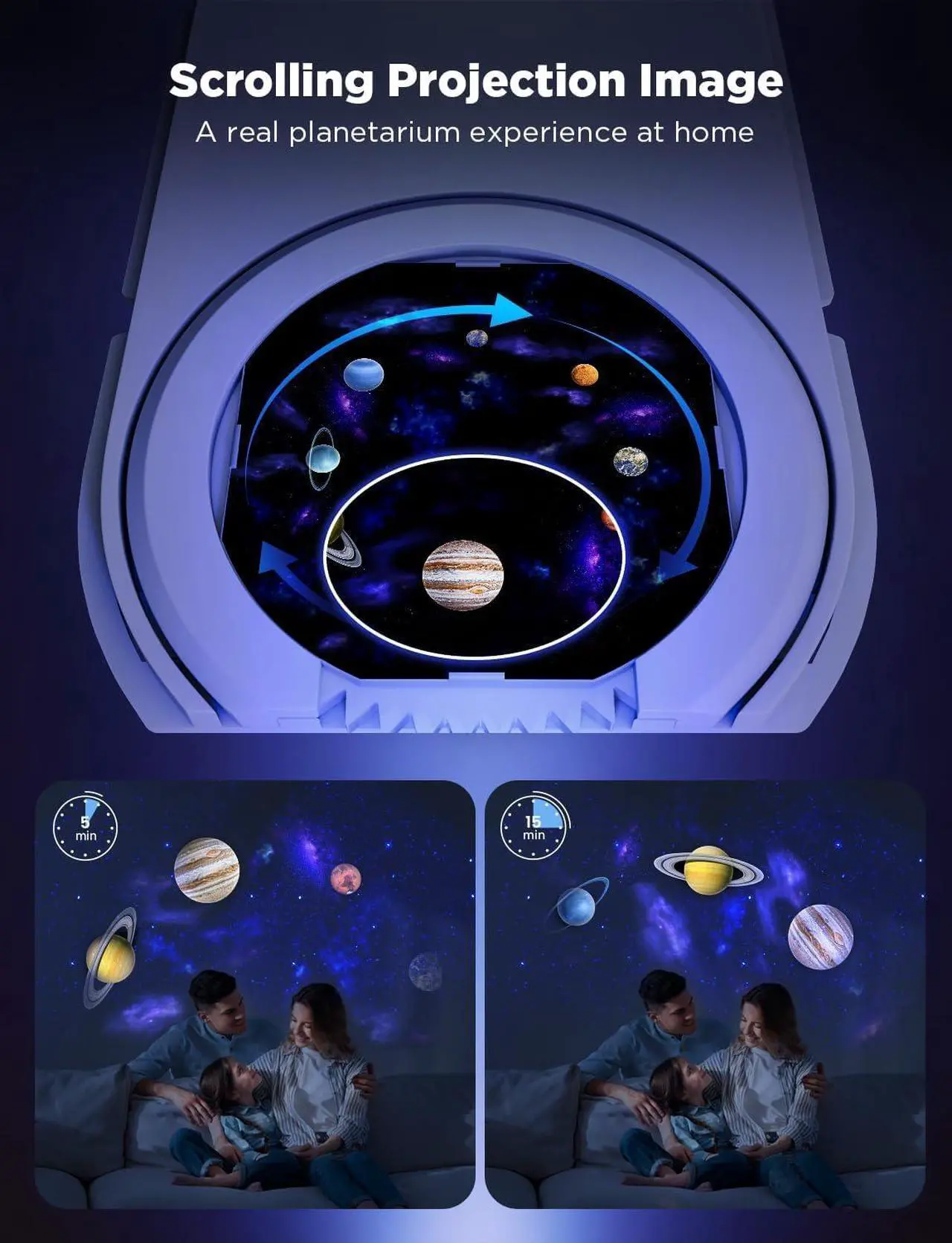 Alt view image 5 of 7 - Star Projector, Star Light with 8 Replaceable Discs, 38 Scene Modes, Bluetooth Speaker and 21 White Noises, Relaxing Light for Bedroom, Ceiling