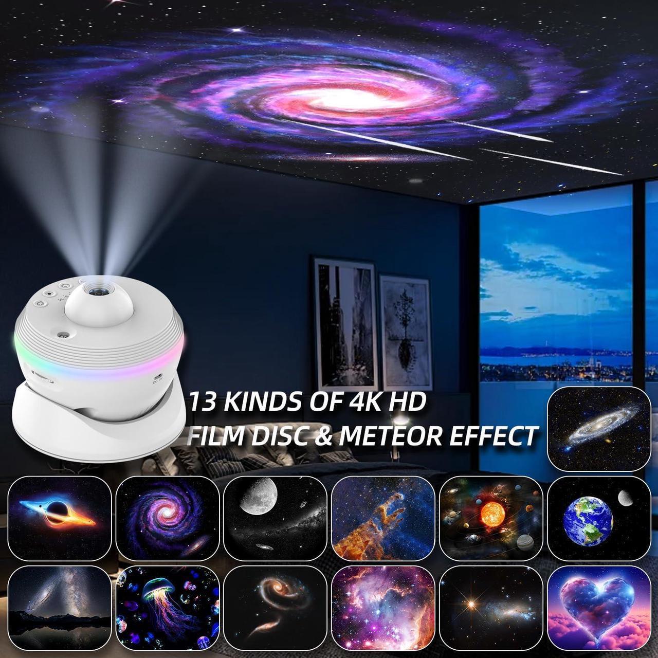 Alt view image 2 of 7 - Galaxy Projector for Bedroom, 13 in 1 Planetarium Star Projector Galaxy Light, 360° Rotation Realistic Sky Night Light with Timer for Kids Adults Ceiling Large Room Décor