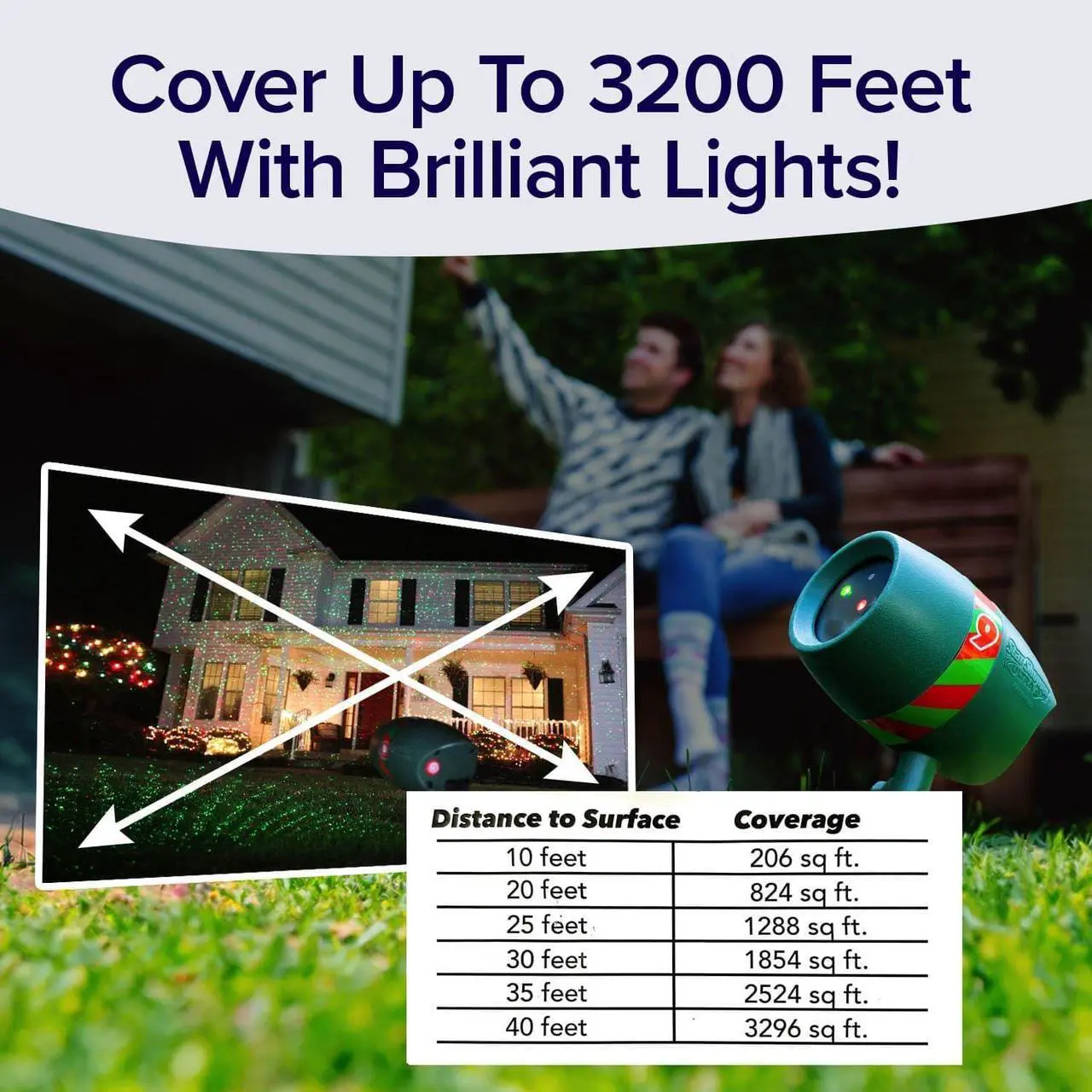Alt view image 4 of 7 - Star Shower Ultra 9 Outdoor Laser Light Show with Remote, AS-SEEN-ON-TV, New 9 Unique Patterns, Showers Home w/Thousands of Lights, 3 Color Combinations, Motion or Still, Up to 3200 Sq Ft