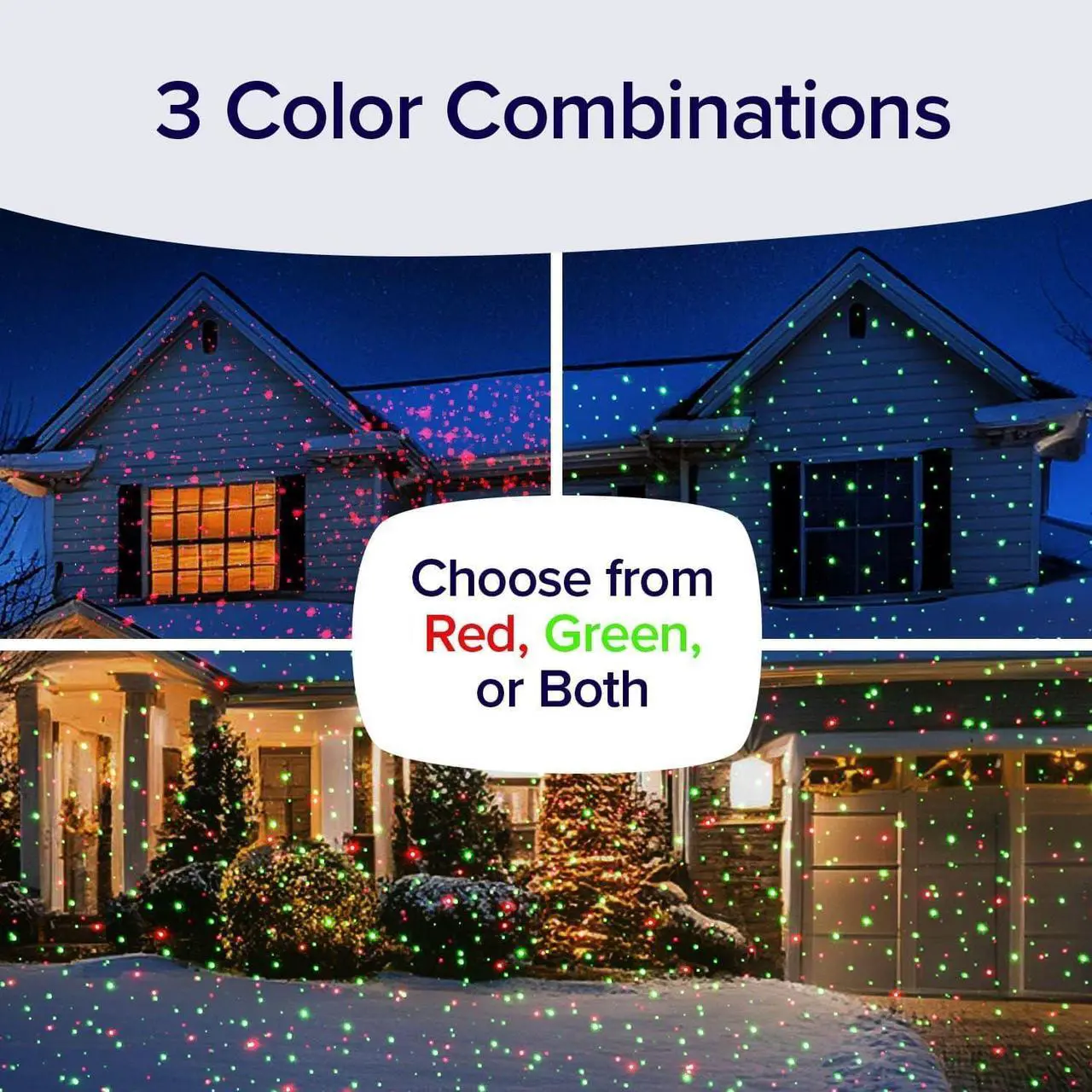 Alt view image 6 of 7 - Star Shower Ultra 9 Outdoor Laser Light Show with Remote, AS-SEEN-ON-TV, New 9 Unique Patterns, Showers Home w/Thousands of Lights, 3 Color Combinations, Motion or Still, Up to 3200 Sq Ft
