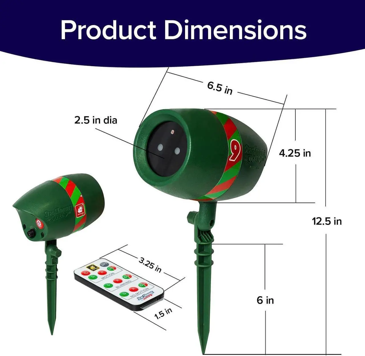 Alt view image 7 of 7 - Star Shower Ultra 9 Outdoor Laser Light Show with Remote, AS-SEEN-ON-TV, New 9 Unique Patterns, Showers Home w/Thousands of Lights, 3 Color Combinations, Motion or Still, Up to 3200 Sq Ft