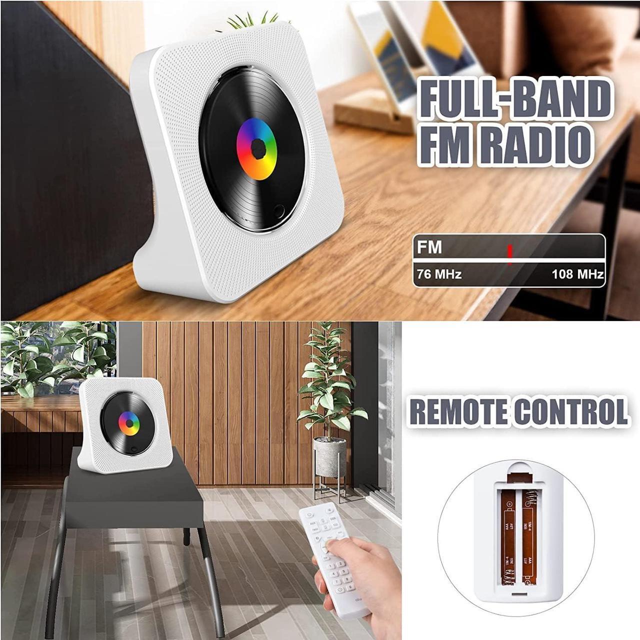 Alt view image 6 of 7 - CD Player Portable Bluetooth Desktop CD Player for Home with Timer Built-in HiFi Speakers with LCD Screen Display Boombox FM Radio USB Type-c