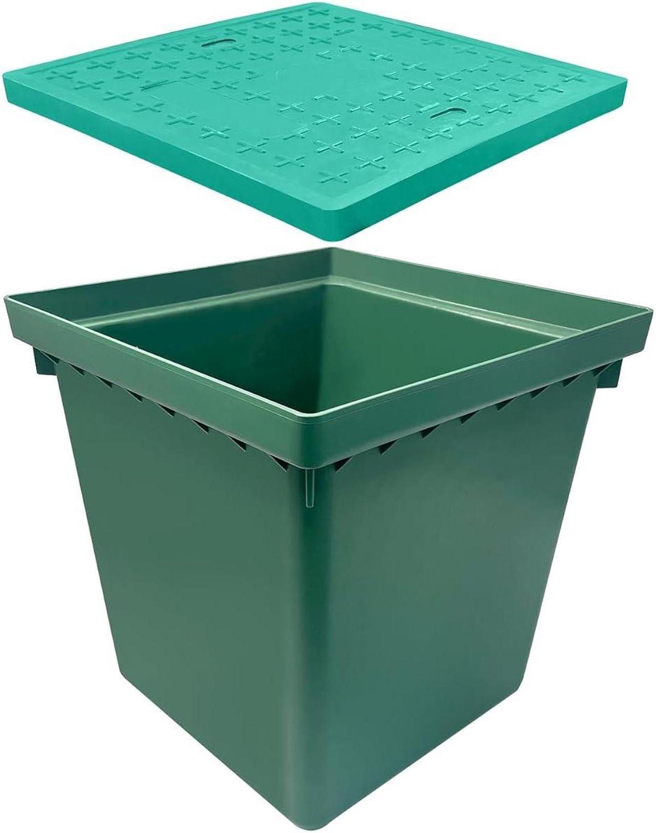 Main image of Underground Splice Box W/FRP Inspection Cover 20x20x20in Large Enclosure Box Precast Polyethylene Distribution Pull Box Access Electrical Junction Boxes Drillable Tapered Wiring Box for Cable