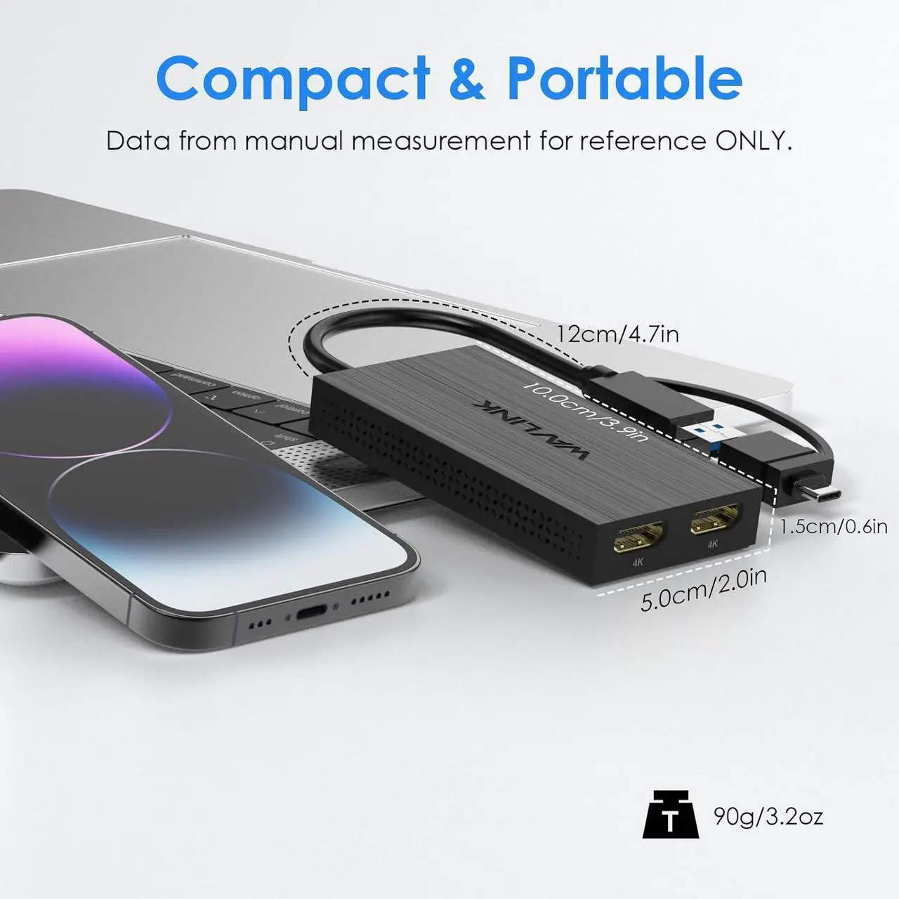Alt view image 6 of 7 - USB 3.0 or USB C to Dual HDMI Splitter Extended Display for Dual Monitor, Displaylink Adapter Dual HDMI 4K 60Hz for  Mac M1/M2/M3 or Windows 10/11, USB A/C to HDMI 4K Output