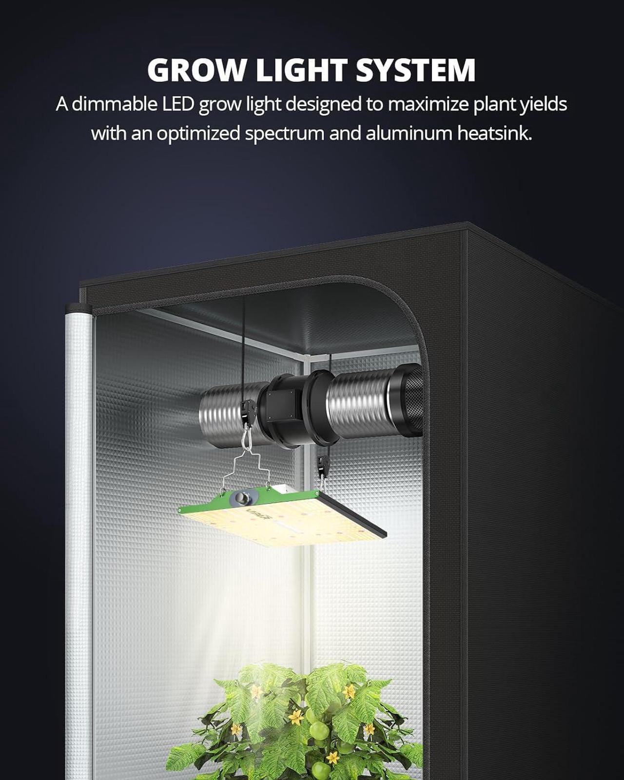 Alt view image 7 of 7 - P1000 LED Grow Light for Seed Starting Vegetables Bloom, Dimmable Plant Lights Dimming Daisy Chain Grow Lights for Indoor Plants Full Spectrum for 3x3/2x2 Grow Tent