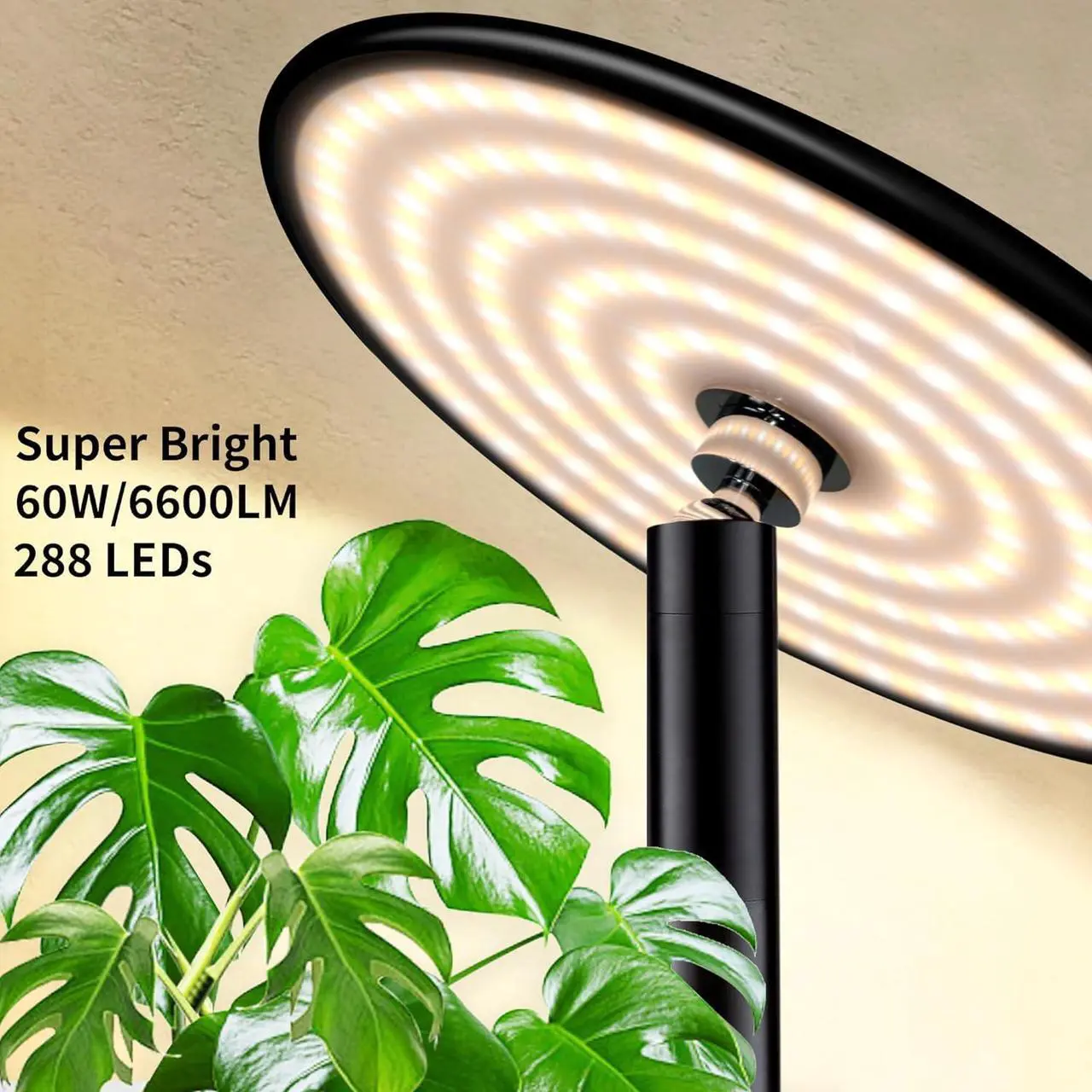 Alt view image 2 of 7 - Grow Lights, 85" Full Spectrum Plant Light for Indoor Plants, 4/8/12H Timer, 60W Grow Lamp, 10 Dimmable Brightness, Height Adjustable, Remote Control, Ideal for Tall Small Plants