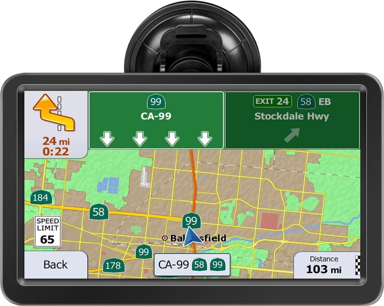 Main image of GPS Navigator for Car, Truck GPS Navigation System, 7 inch 256M+16GB Touch Screen Sat Nav Trucker Vehicle GPS Unit, Voice Turn Direction Guidance, Speed Warning, North America Map Lifetime Free Update