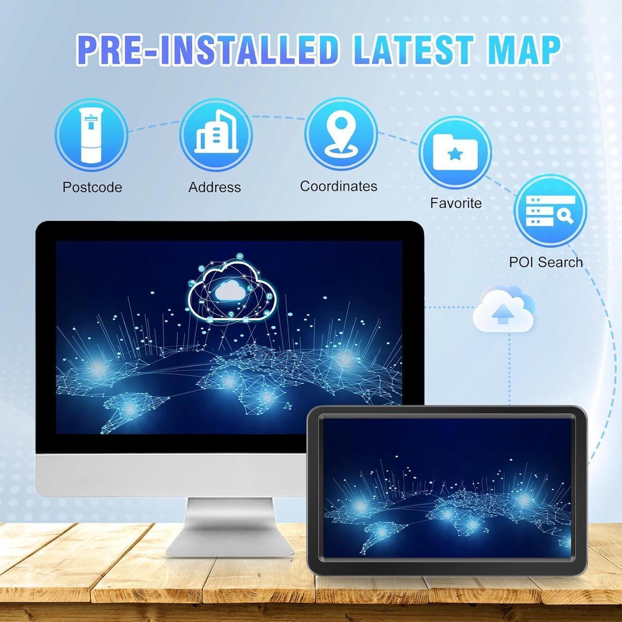 Alt view image 6 of 7 - GPS Navigator for Car, Truck GPS Navigation System, 7 inch 256M+16GB Touch Screen Sat Nav Trucker Vehicle GPS Unit, Voice Turn Direction Guidance, Speed Warning, North America Map Lifetime Free Update