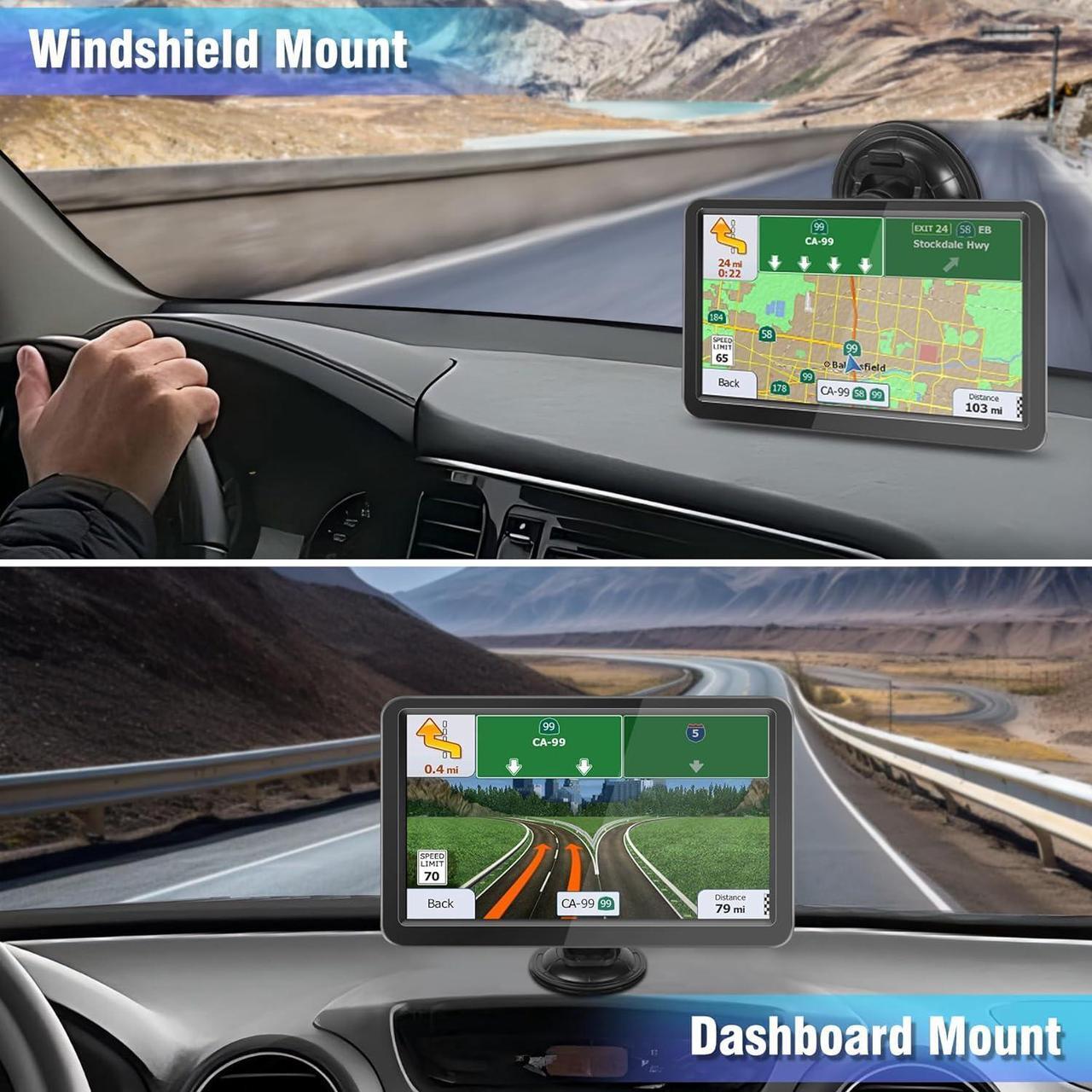Alt view image 4 of 7 - GPS Navigator for Car, Truck GPS Navigation System, 7 inch 256M+16GB Touch Screen Sat Nav Trucker Vehicle GPS Unit, Voice Turn Direction Guidance, Speed Warning, North America Map Lifetime Free Update