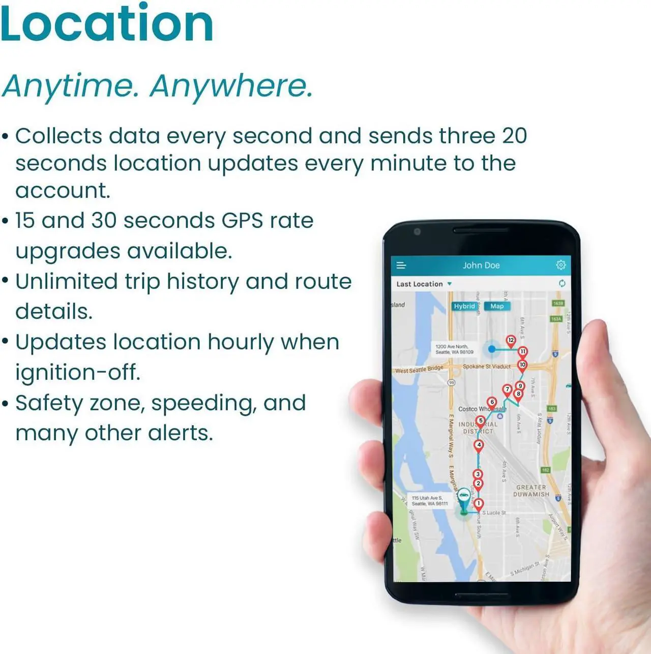 Alt view image 2 of 7 - Vyncs - GPS Tracker for Vehicles, [No Monthly Fee], 4G LTE, Vehicle Location, Trip History, Driving Alerts, GeoFence, Fuel Economy, OBD Fault Codes, USA-Developed, Family or Fleets