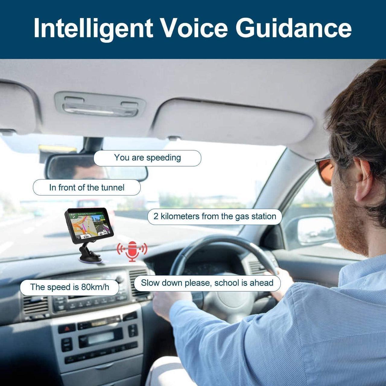 Alt view image 4 of 6 - GPS Navigation for Car, Latest 2024 Map,9 inch Touch Screen Real Voice Spoken Turn-by-Turn Direction Reminding Navigation System for Cars, Vehicle GPS Satellite Navigator with(Free Lifetime Updates)