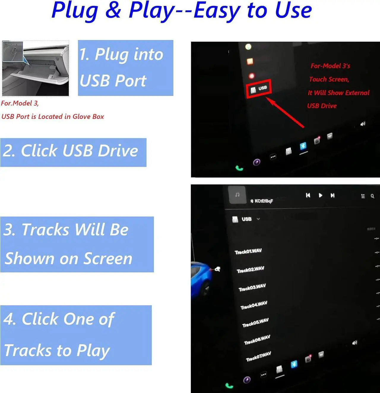 Alt view image 3 of 6 - CD DVD Player for Car with USB Port AUX Port, Portable External CD Player That Plugs into Car Laptop Desktop TV Computer, Plug & Play Upgraded with Extra USB Extension Cable