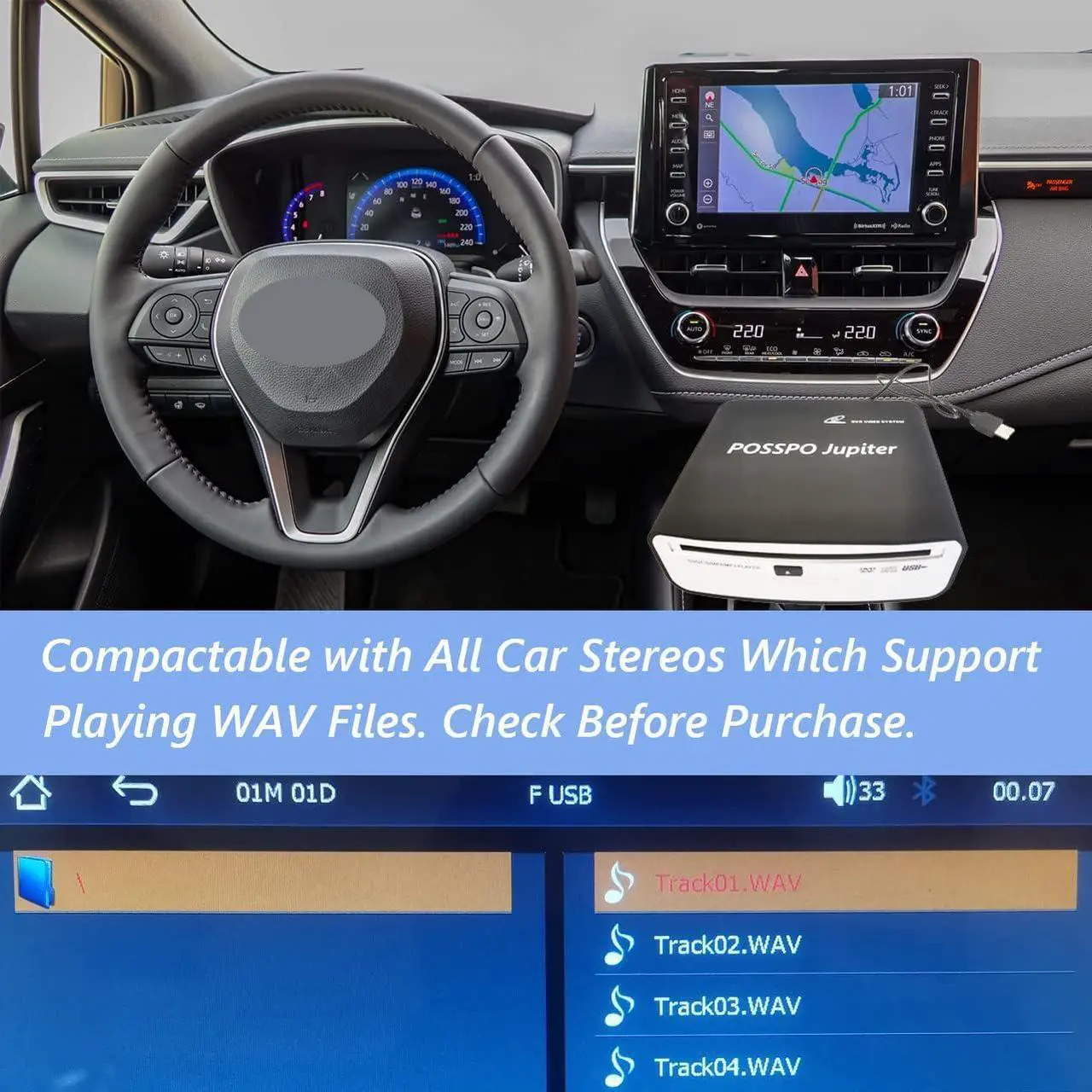 Alt view image 6 of 6 - CD DVD Player for Car with USB Port AUX Port, Portable External CD Player That Plugs into Car Laptop Desktop TV Computer, Plug & Play Upgraded with Extra USB Extension Cable