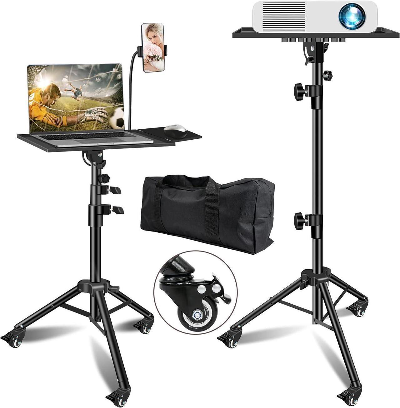 Main image of Projector Stand with Wheels,Foldable Laptop Tripod Adjustable Height Projector Tripod Stand 29 to 73 Inch with Removable Mouse Tray and Phone Holder for Office ,Home, DJ Racks