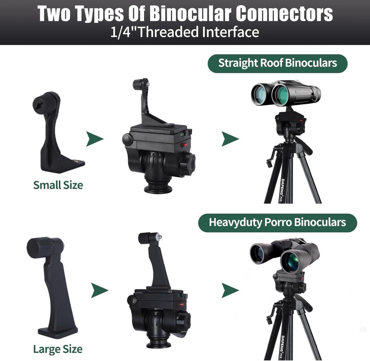 Alt view image 2 of 6 - 70" Binocular Tripod with Adapter,Shooting Tripod Hunting Rest V Yoke Stand,Compatible with Spotting Scope/Monocular/Astronomical Telescope/DSLR Camera/Phone/Projector