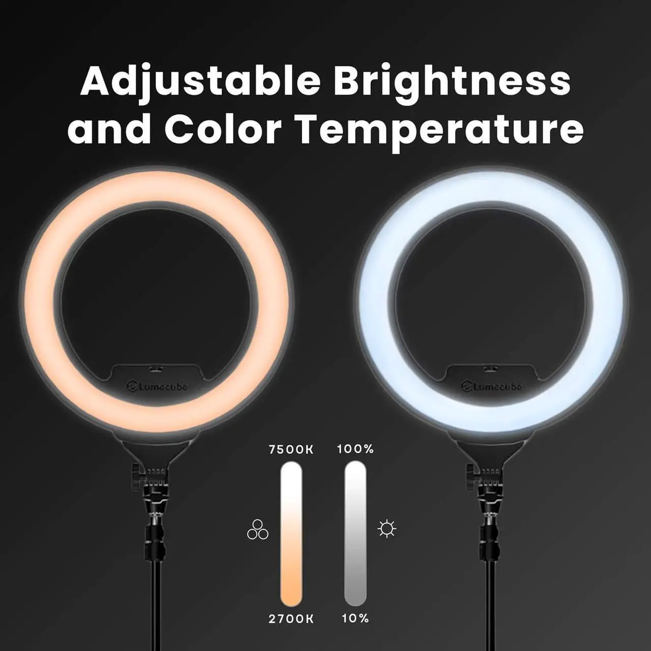 Alt view image 5 of 6 - Ring Light Pro | Wireless Professional Lighting for Photography, Streaming, Video | Fully Adjustable Color and Brightness | Includes Sturdy, Portable Tripod Mount and Padded Carrying Case