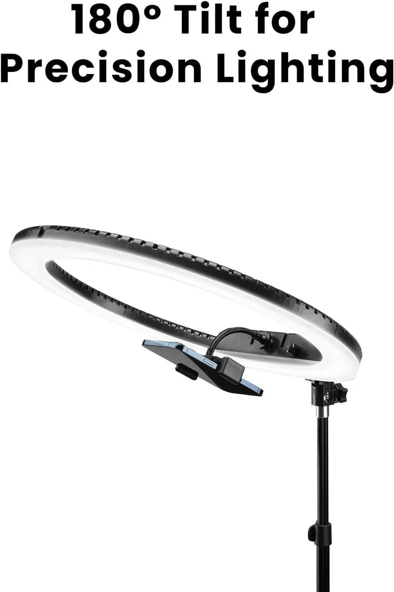 Alt view image 6 of 7 - Cube LED Ring Light for Videos, Selfies, Live Streaming |18 Circle Light with Stand, Phone Holder, and Camera Mount | Portable + 6.5 ft Tripod Stand and Travel Case | Battery Not Included