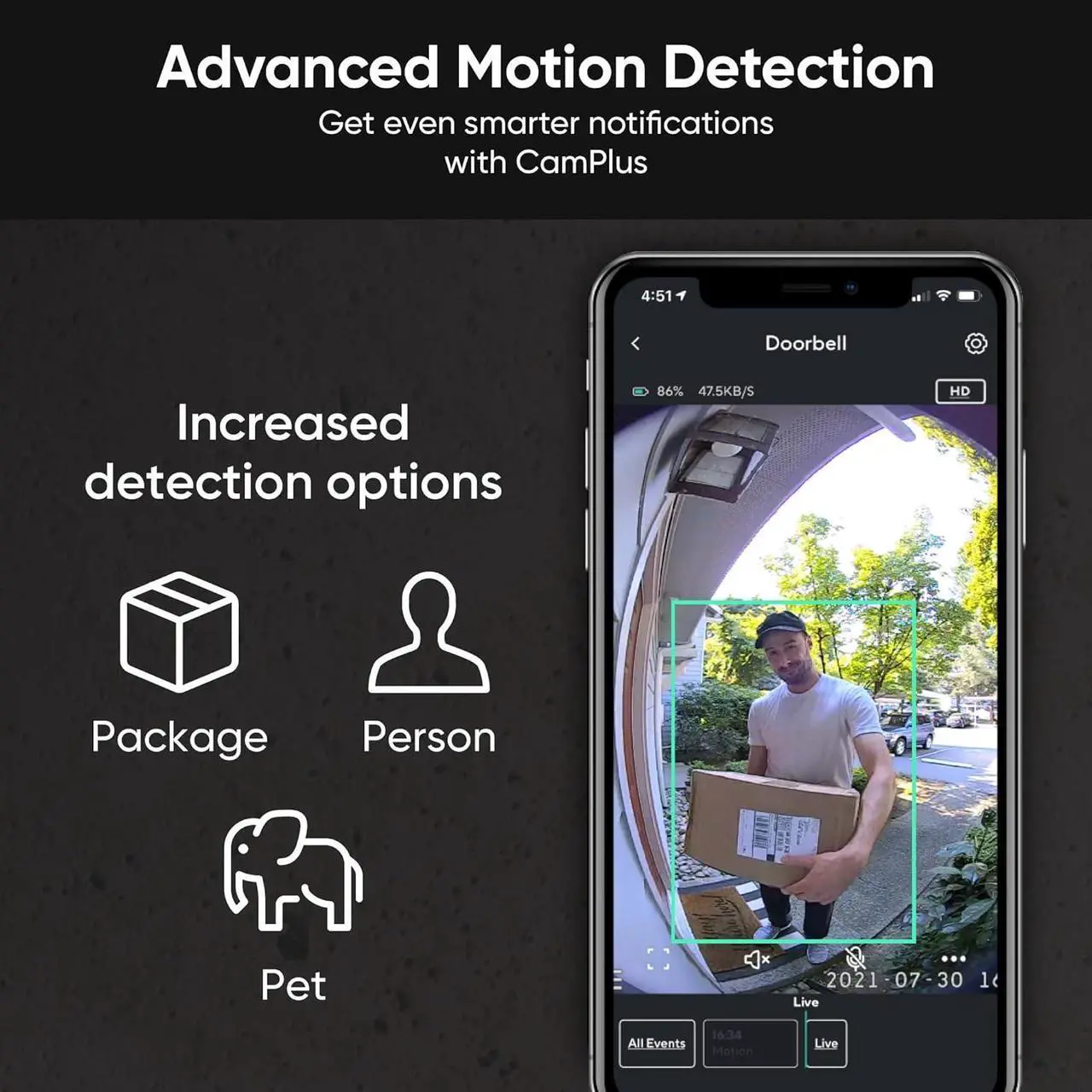 Alt view image 4 of 7 - Wyze Wireless Video Doorbell Pro (Chime Included), 1440 HD Video, 1:1 Aspect Ratio: 1:1 Head-to-Toe View, 2-Way Audio, Night Vision