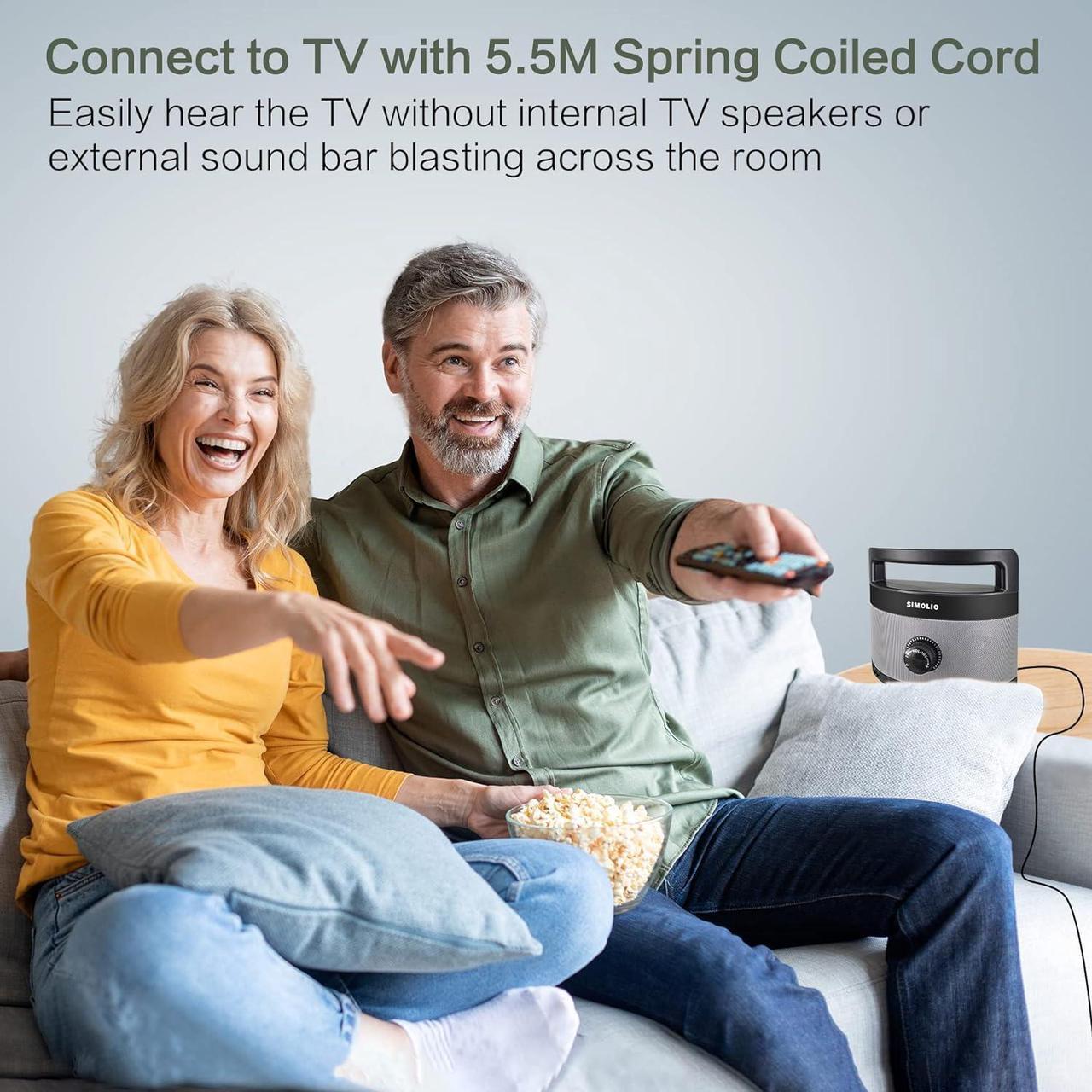 Alt view image 3 of 7 - Wired Speakers for TV with Tone Control, TV Wired-Speakers with 5.5M Long Cord for Digital & Analog Audio, Personal TV Soundbar with Sleep Timer, Ideal for Hard of Hearing and Seniors SM-961