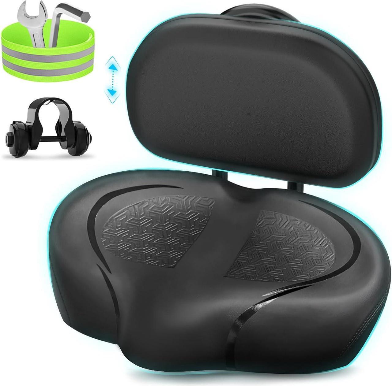 Main image of Noseless Bike Seat Cushion for Men Women-Extra Padding Comfort Wide Bicycle Seat, Oversized Comfortable Saddle for Peloton Bikes, Exercise Bikes, EBikes