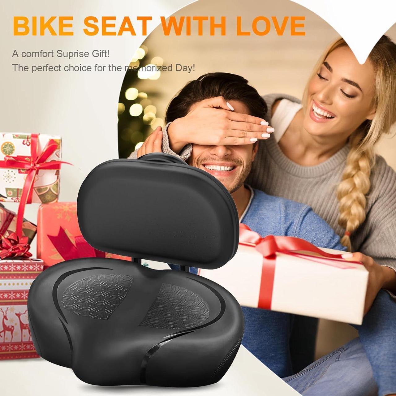 Alt view image 7 of 7 - Noseless Bike Seat Cushion for Men Women-Extra Padding Comfort Wide Bicycle Seat, Oversized Comfortable Saddle for Peloton Bikes, Exercise Bikes, EBikes