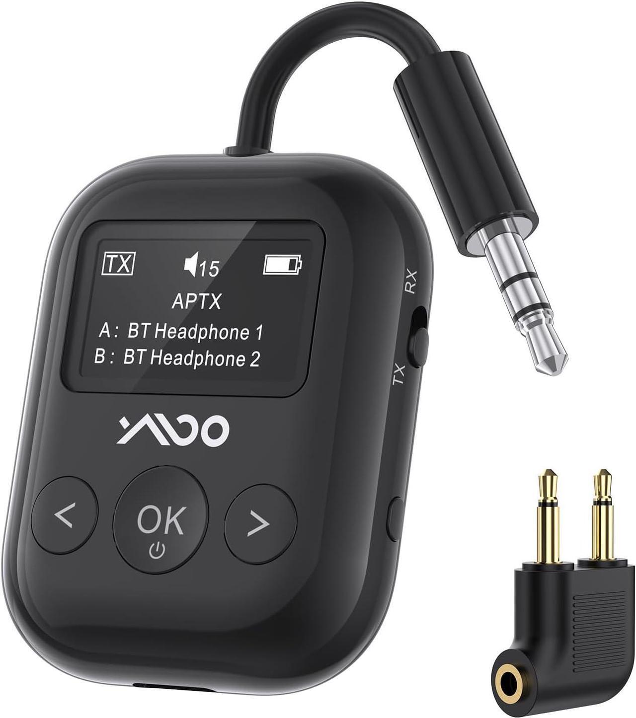Main image of Upgraded Bluetooth 5.4 Transmitter Receiver for Airplane, Wireless Bluetooth Transmitter Travel Essentials, Supports to 2 Headphones, 2-in-1 Adapter for Planes,TV, Gym,Car,Home Stereo