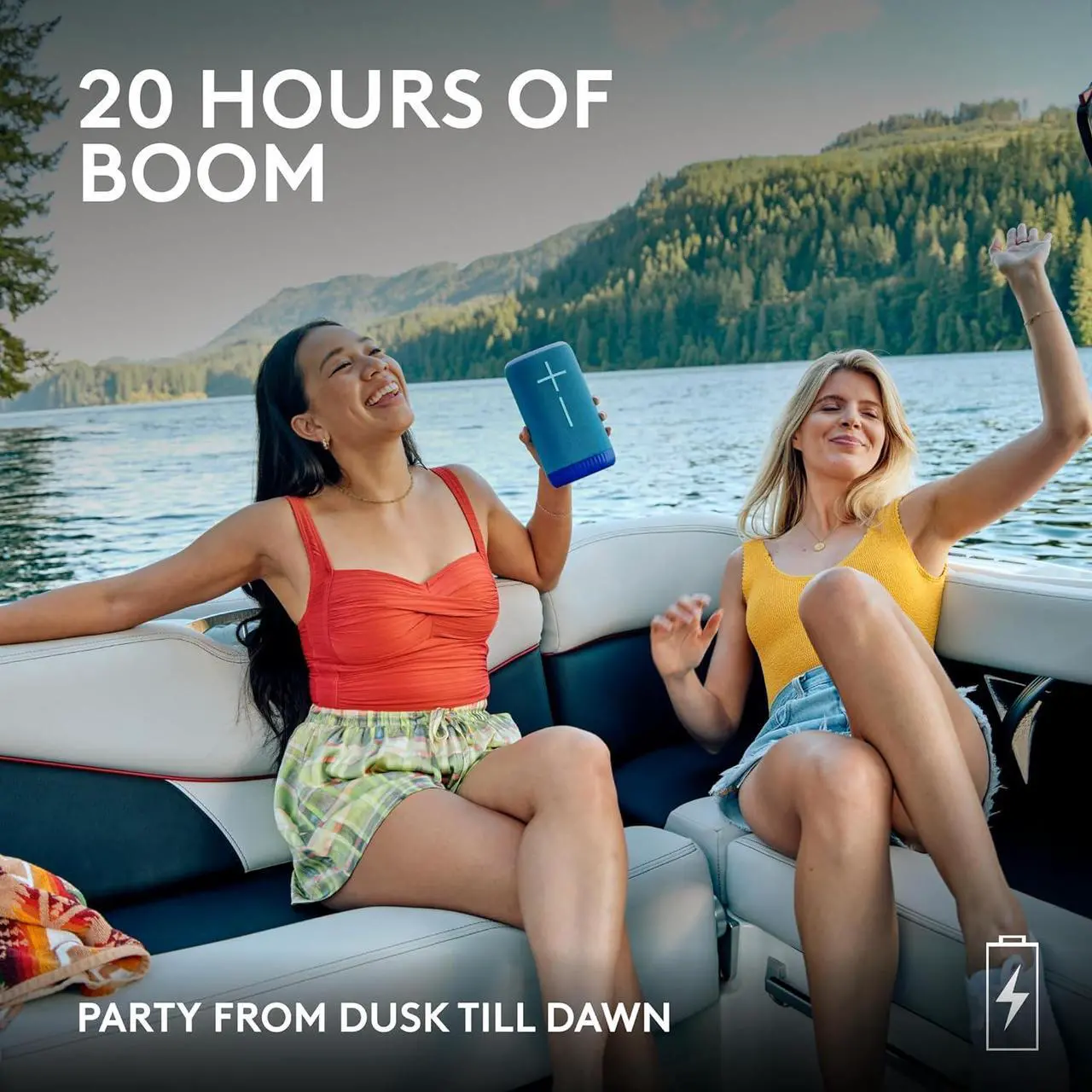 Alt view image 3 of 7 - Ears EVERBOOM Wireless Bluetooth Portable Speaker, Big Bass and Immersive 360-Degree Sound, Floatable Waterproof Speaker IP67, up to 20-Hour Battery and 180 ft (55 m) Range - Colbat Blue