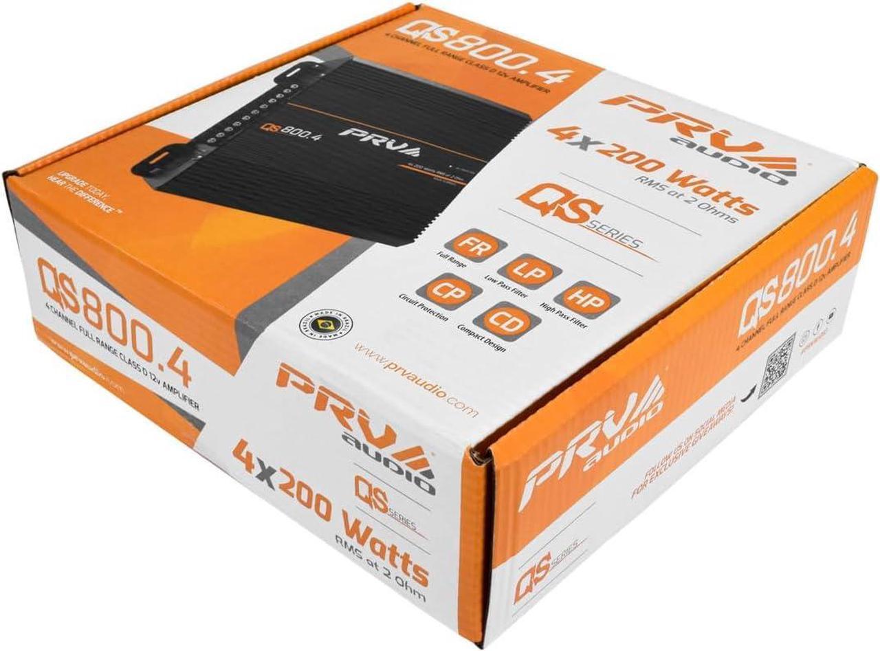 Alt view image 7 of 7 - QS800.4 2 Ohm Compact 4 Channel Car Audio Amplifier 4 x 220 Watts RMS at 2 Ohm - 800 Watt Amp High Power Stereo 12 volts Amp Class D Full Range Bridgeable