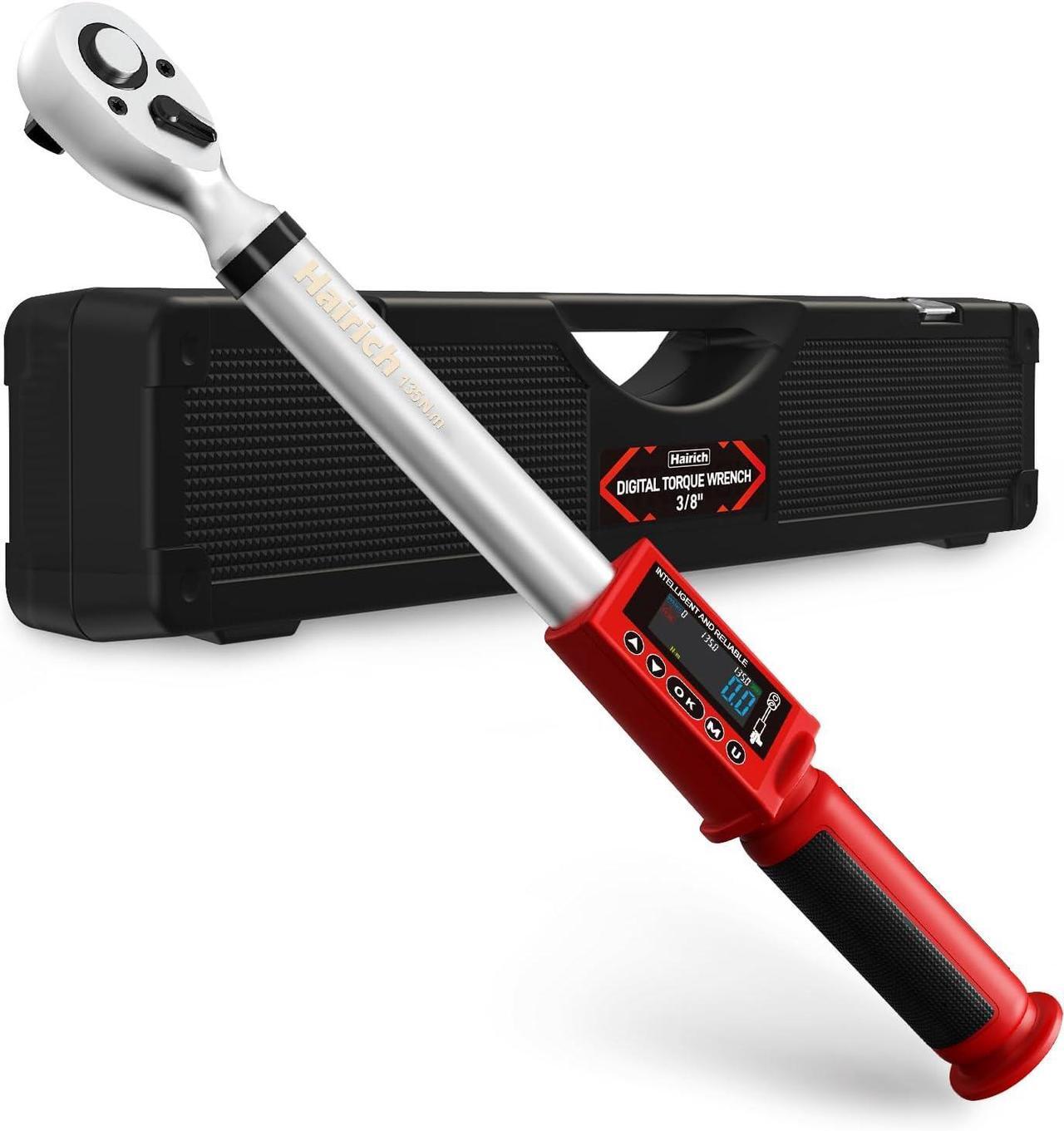 Main image of Digital Torque Wrench 3 8 Drive, 5-100FT-LB/0-135N.M, Torque Range Accurate to ±2%,Electric Torque Wrench with Buzzer and LED Flash Notification for Bike/Motorcycle/Auto Repair