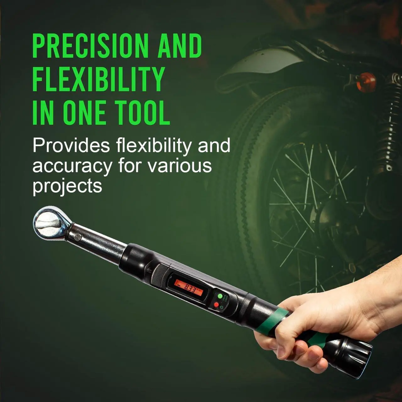 Alt view image 6 of 7 - Precision Torque Wrench 1/2 Drive - Digital Scale Torque Wrench 25-250 ft-lb, Click-Style Electronic Torque Wrench for Tire Wrench, Essential Addition to your Torque Wrench Set
