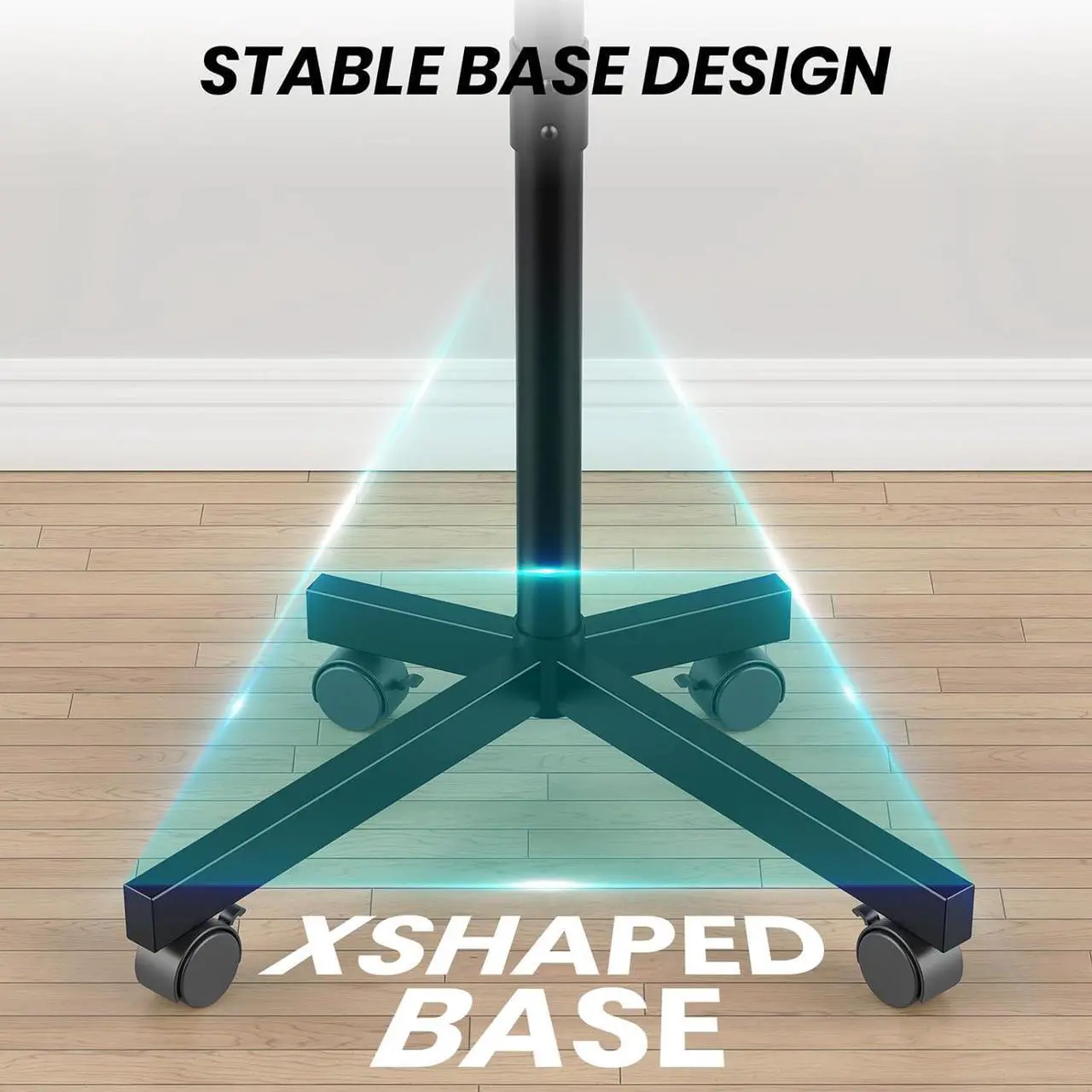 Alt view image 4 of 7 - Mobile TV Cart for 23-60 Inch LCD LED OLED Flat Curved Screen Outdoor TVs Height Adjustable Rolling TV Cart Floor Stand with Shelf and Locking Wheels Up to 88lbs Monitor TV Max VESA 400x400mm