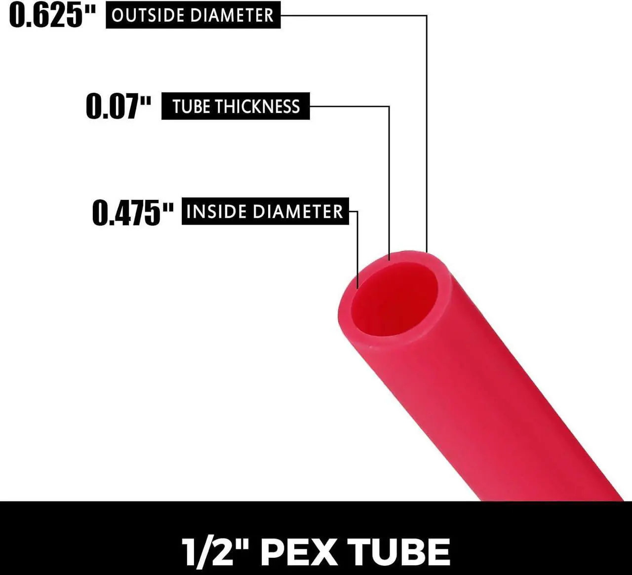 Alt view image 2 of 7 - Oxygen Barrier PEX Tubing - 1/2 Inch X 500 Feet Tube Coil - EVOH PEX-B Pipe for Residential Commercial Radiant Floor Heating Pex Pipe (1/2" O2-Barrier, 500Ft/Red)