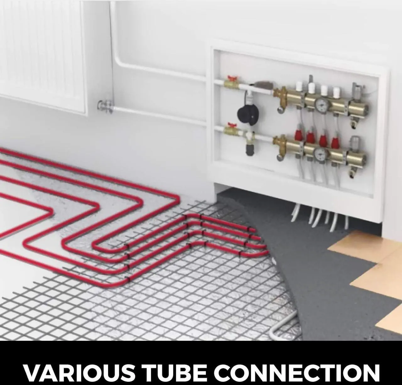 Alt view image 5 of 7 - Oxygen Barrier PEX Tubing - 1/2 Inch X 500 Feet Tube Coil - EVOH PEX-B Pipe for Residential Commercial Radiant Floor Heating Pex Pipe (1/2" O2-Barrier, 500Ft/Red)
