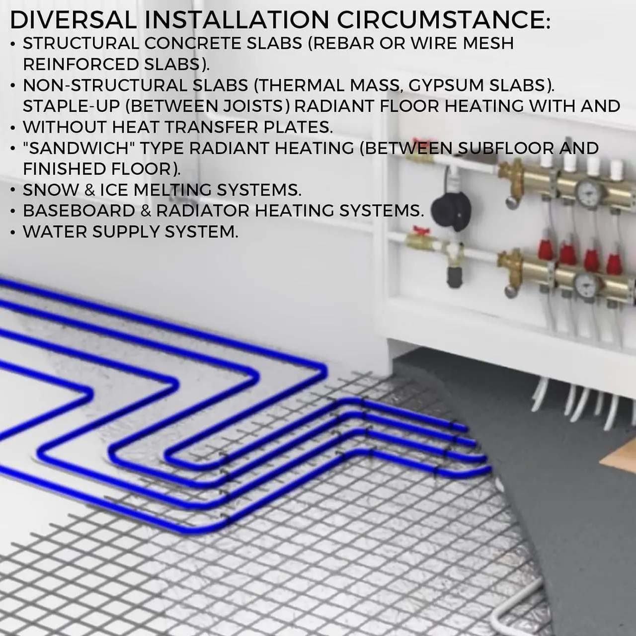 Alt view image 7 of 7 - Oxygen Non-Barrier PEX Tubing 300 Ft Blue 3/4 Inch PEX Pipe Radiant Heat Floor EVOH Pex-B Heat Durable Plumbing Flexible for Residential Commercial Heating Plumbing