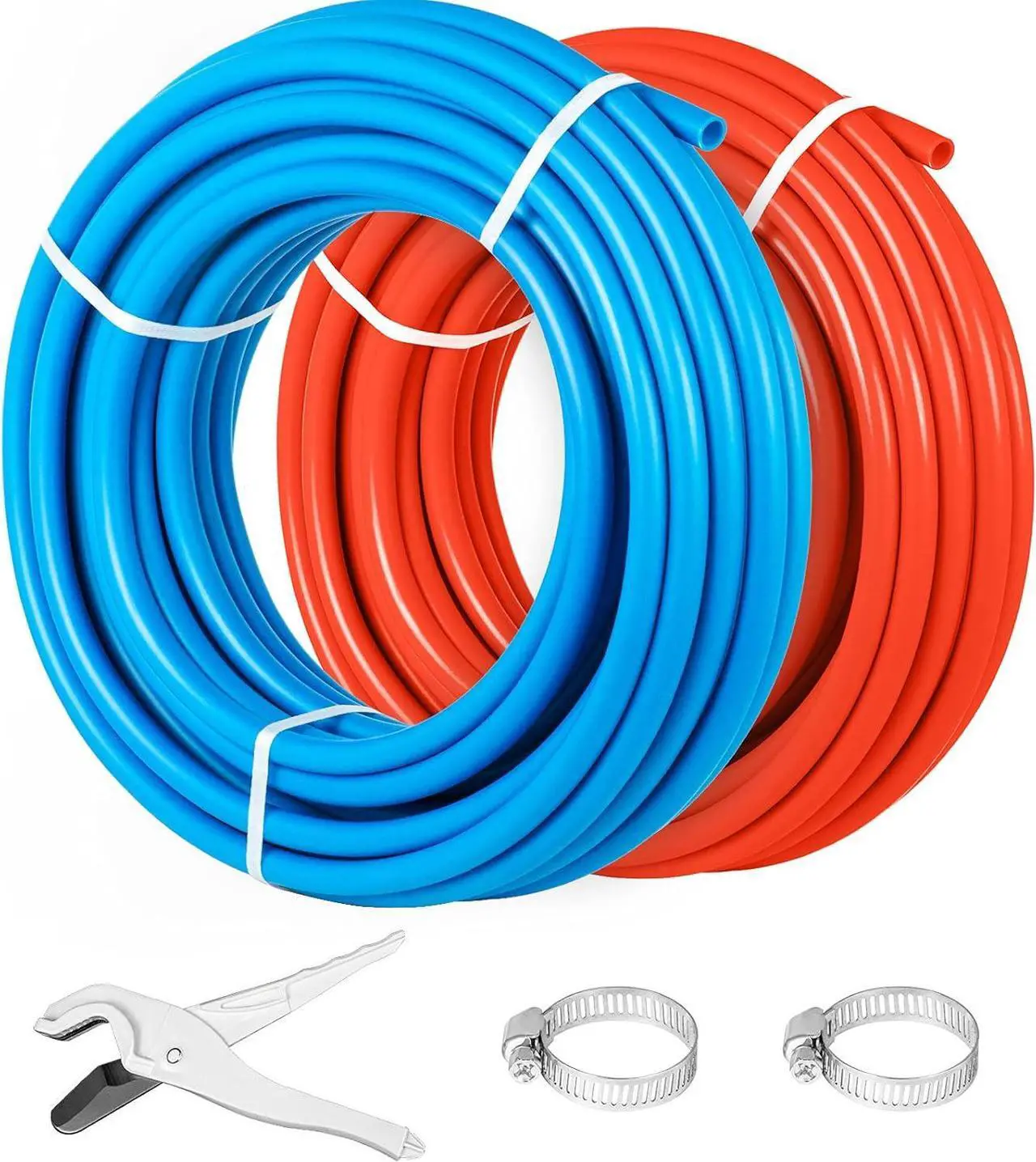 Main image of PEX Tubing Pipe 2 Rolls of 1/2 Inch X 100 Feet PEX Tubing Non Oxygen Barrier Radiant Floor PEX Pipe Radiant Heat Floor Heating Plumbing Cold and Hot Water Tubing