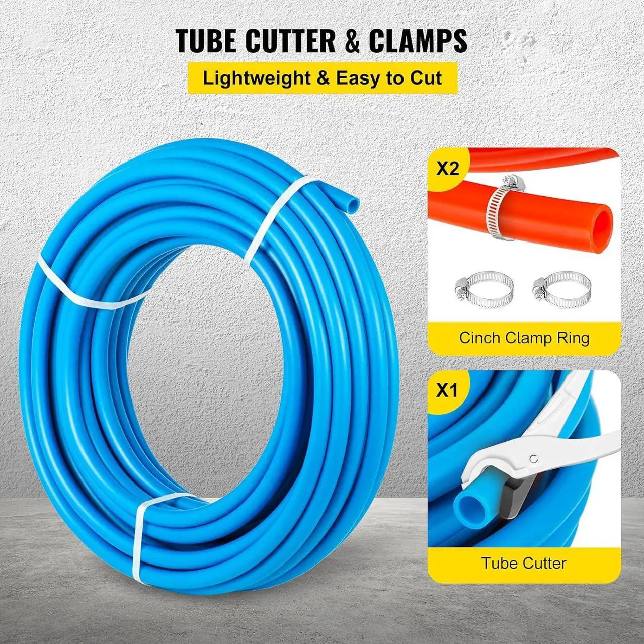 Alt view image 6 of 7 - PEX Tubing Pipe 2 Rolls of 1/2 Inch X 100 Feet PEX Tubing Non Oxygen Barrier Radiant Floor PEX Pipe Radiant Heat Floor Heating Plumbing Cold and Hot Water Tubing