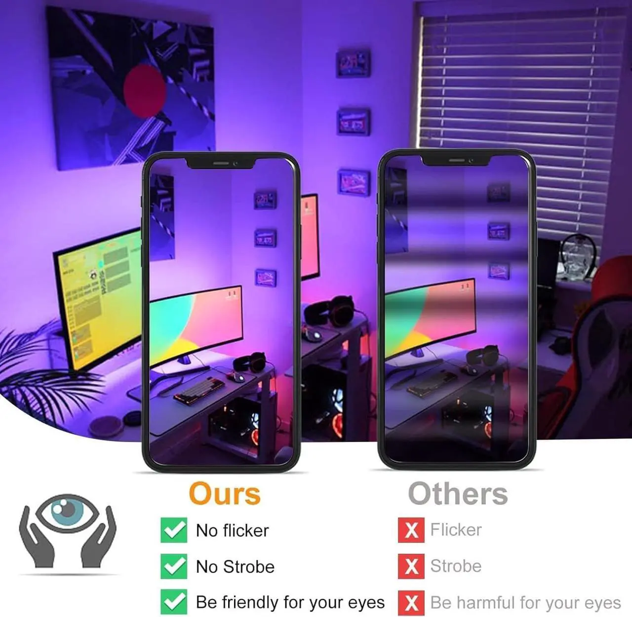 Alt view image 6 of 7 - LED Flood Lights RGB Color Changing 500W Equivalent, Outdoor RGBW Bluetooth Smart Floodlights APP Control,IP66 Waterproof, Timing, 2700K&16 Million Colors 23 Modes for Stage Landscape Lighting 2 Pack