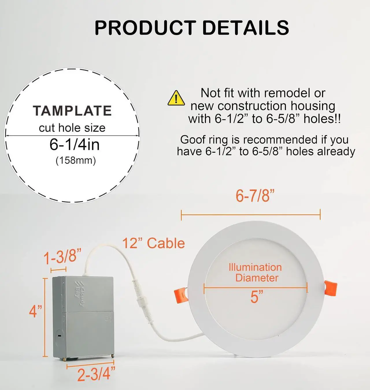 Alt view image 3 of 7 - [6 Pack] 6inch Smart WiFi LED Recessed Lights,RGBCW Color Changing Recessed Lighting,Compatible with Alexa and Google Home Assistant,No Hub Required,15W 2700K-6500K,CRI90+ Wet Location