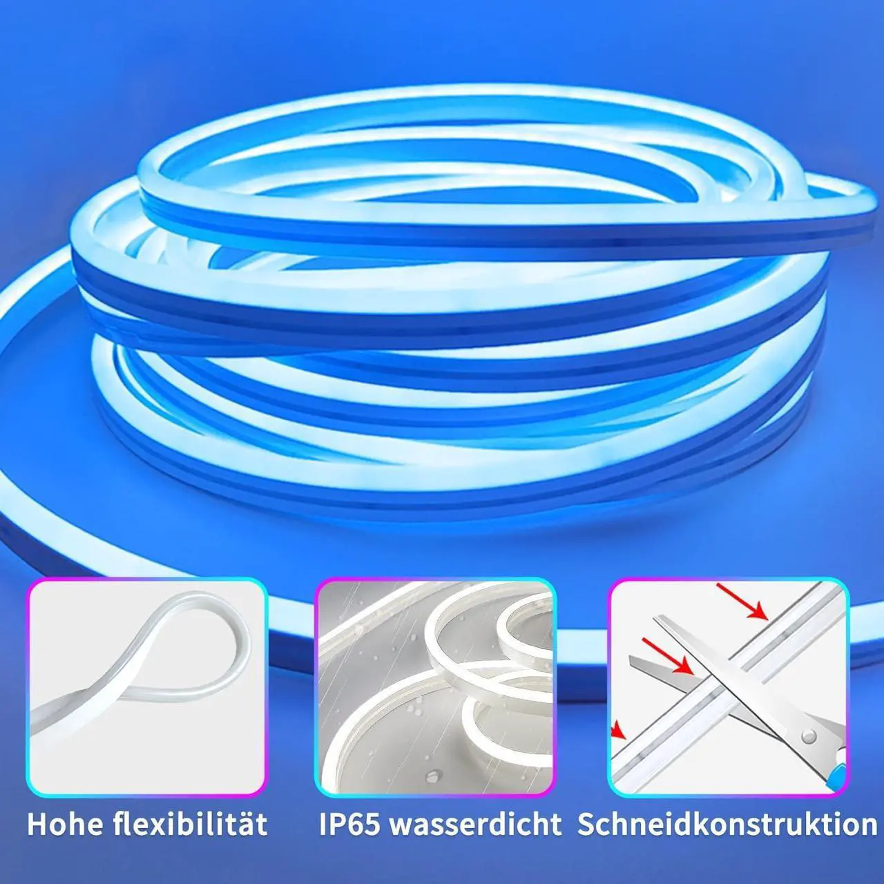 Alt view image 6 of 7 - Led Rope Lights,132FT RGB LED Strip Lights, App Control/IR Remote,Outdoor IP65 Waterproof, Music Syncing, Flexible DIY Design led Lights for Bedroom, Gaming, Party, Christmas Décor